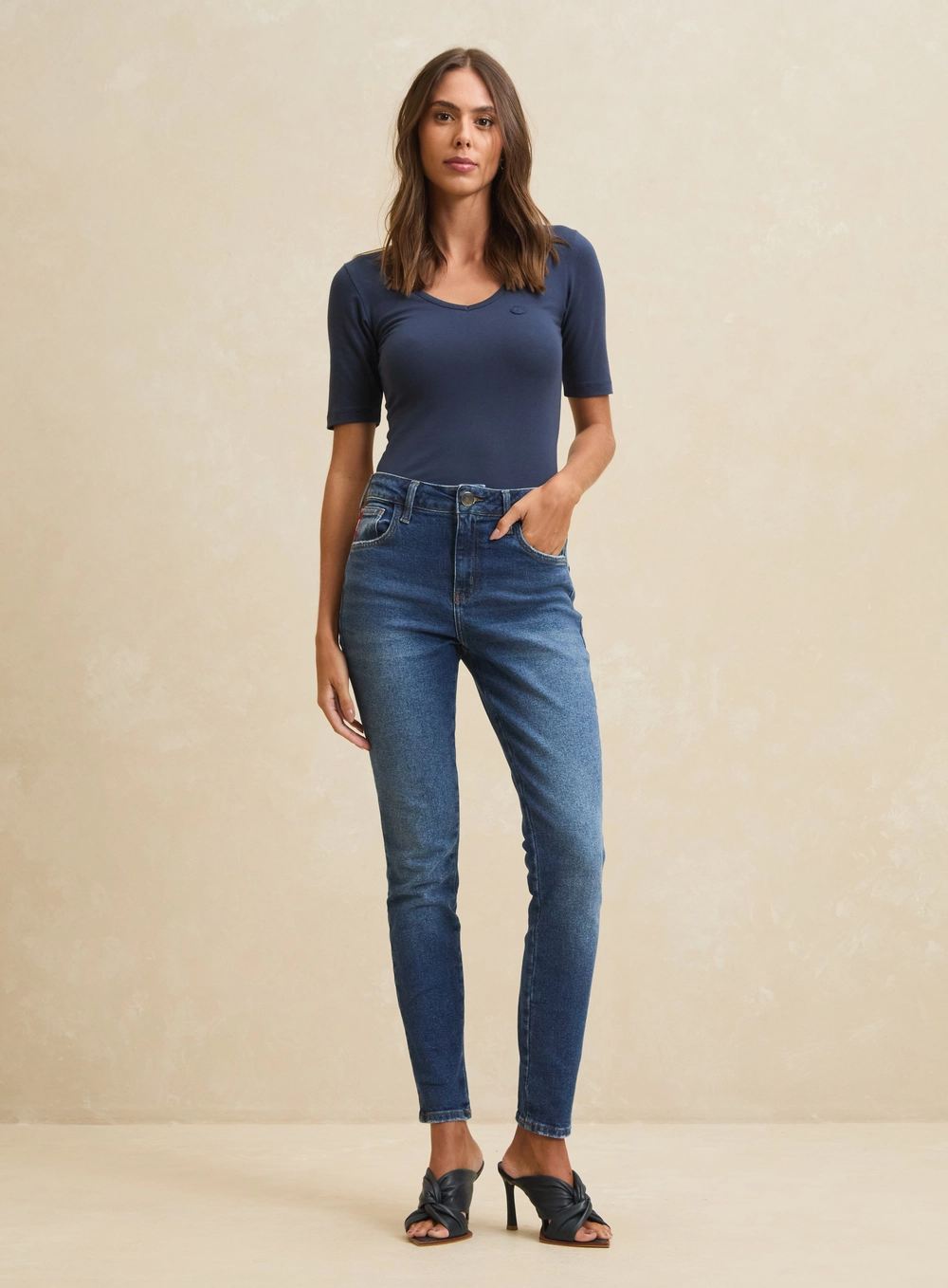 Calça Jeans Justa Cintura Alta - Marisa Cigarrete Índigo 1