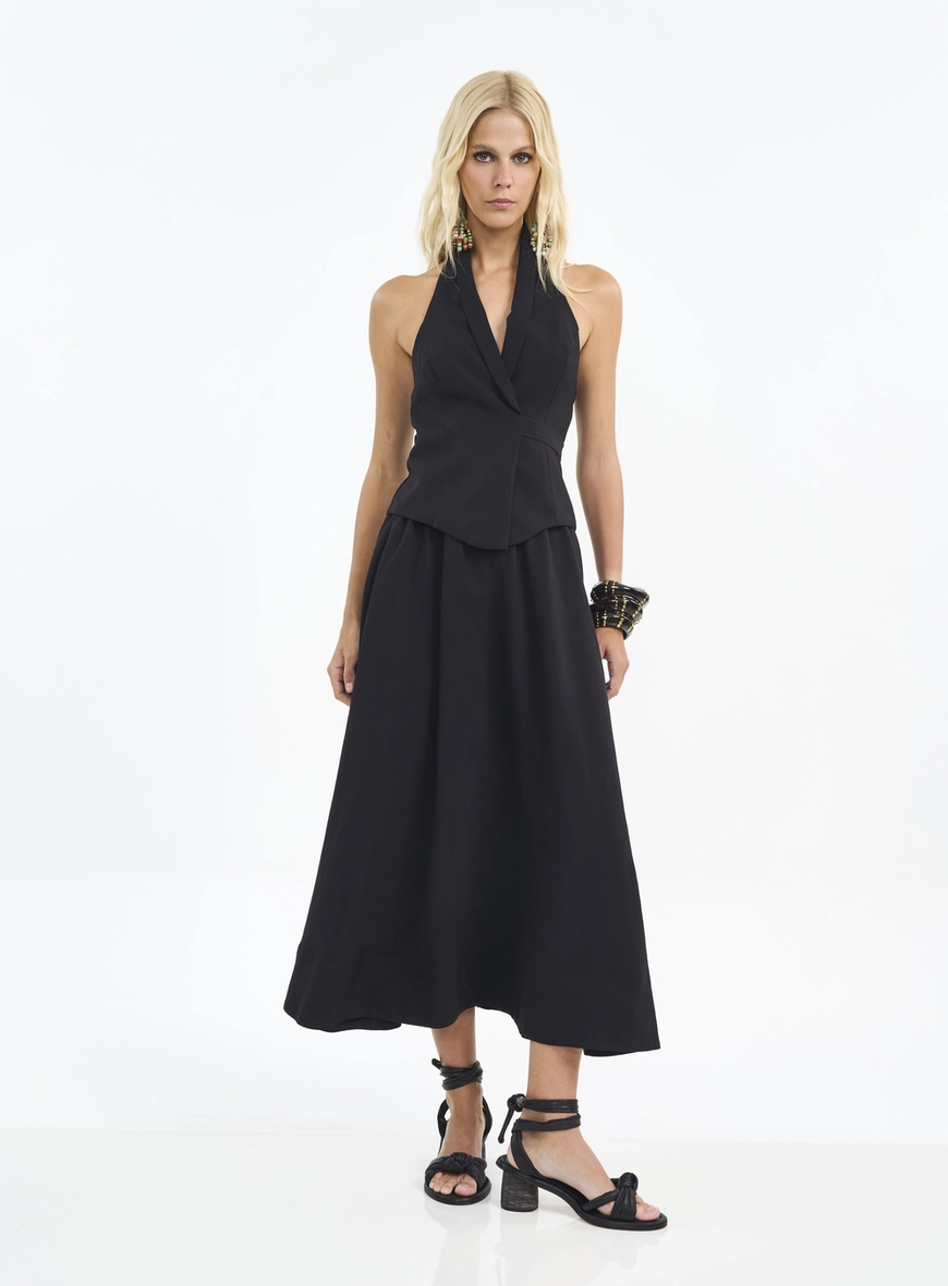 Blusa Com Decote Halter E Transpasse