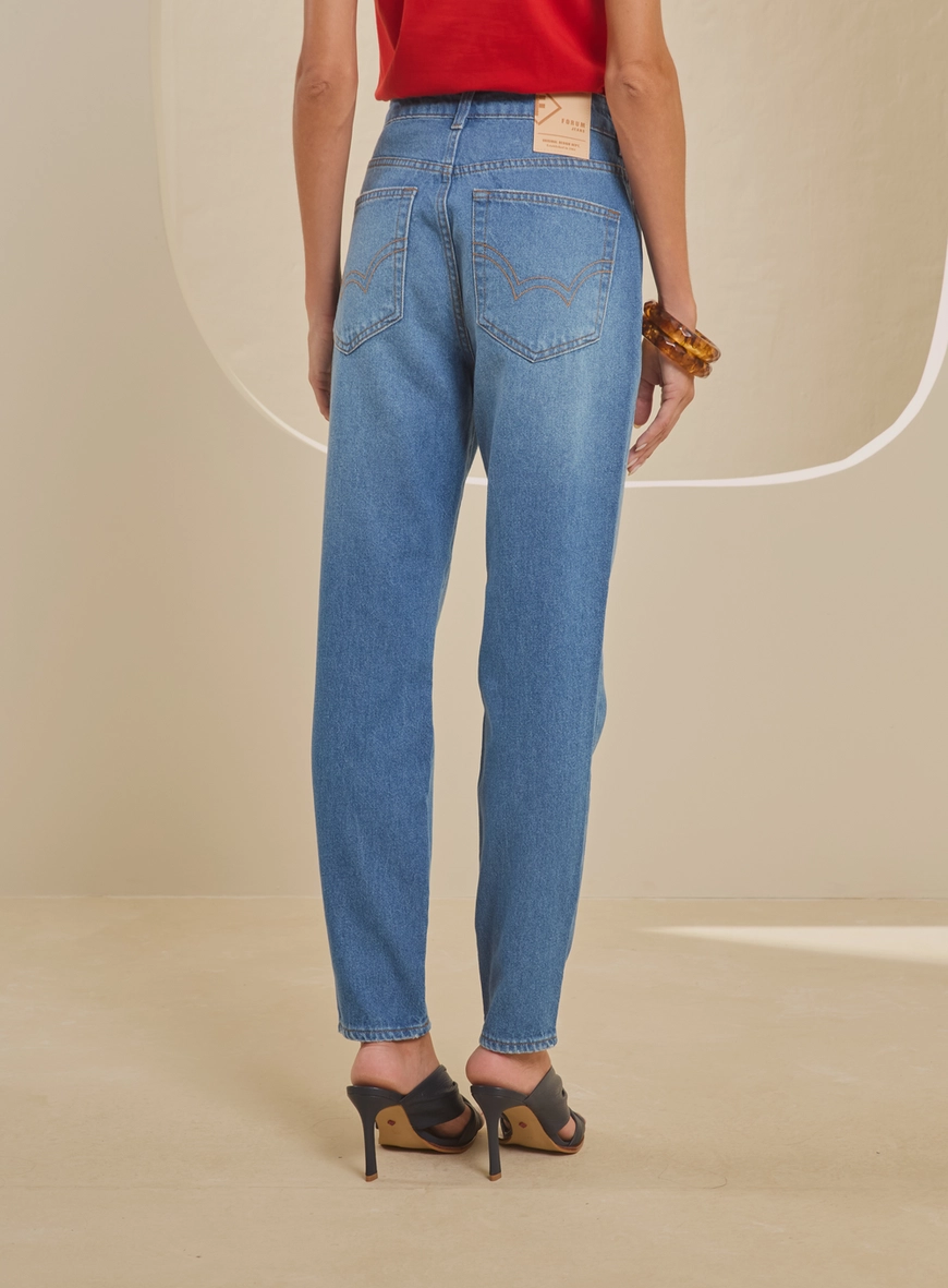 Calça Jeans Cintura Alta Ajustada Estonada - Lola Índigo 2