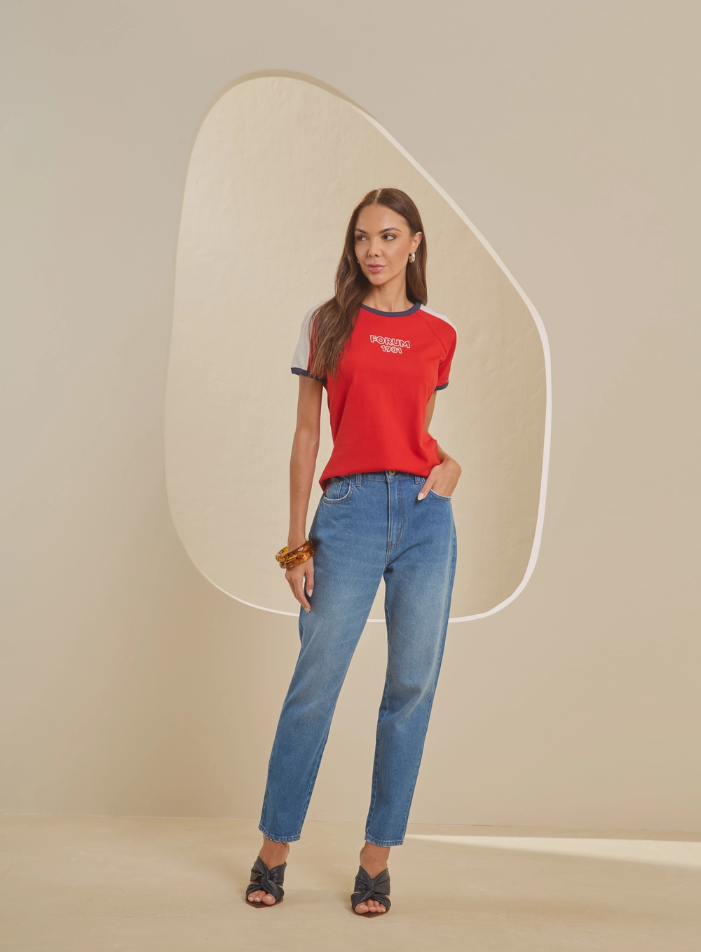 Calça Jeans Cintura Alta Ajustada Estonada - Lola Índigo 1