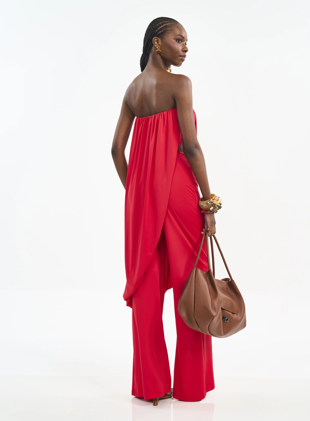 Blusa Tomara Que Caia Longa Com Fenda Vermelho
