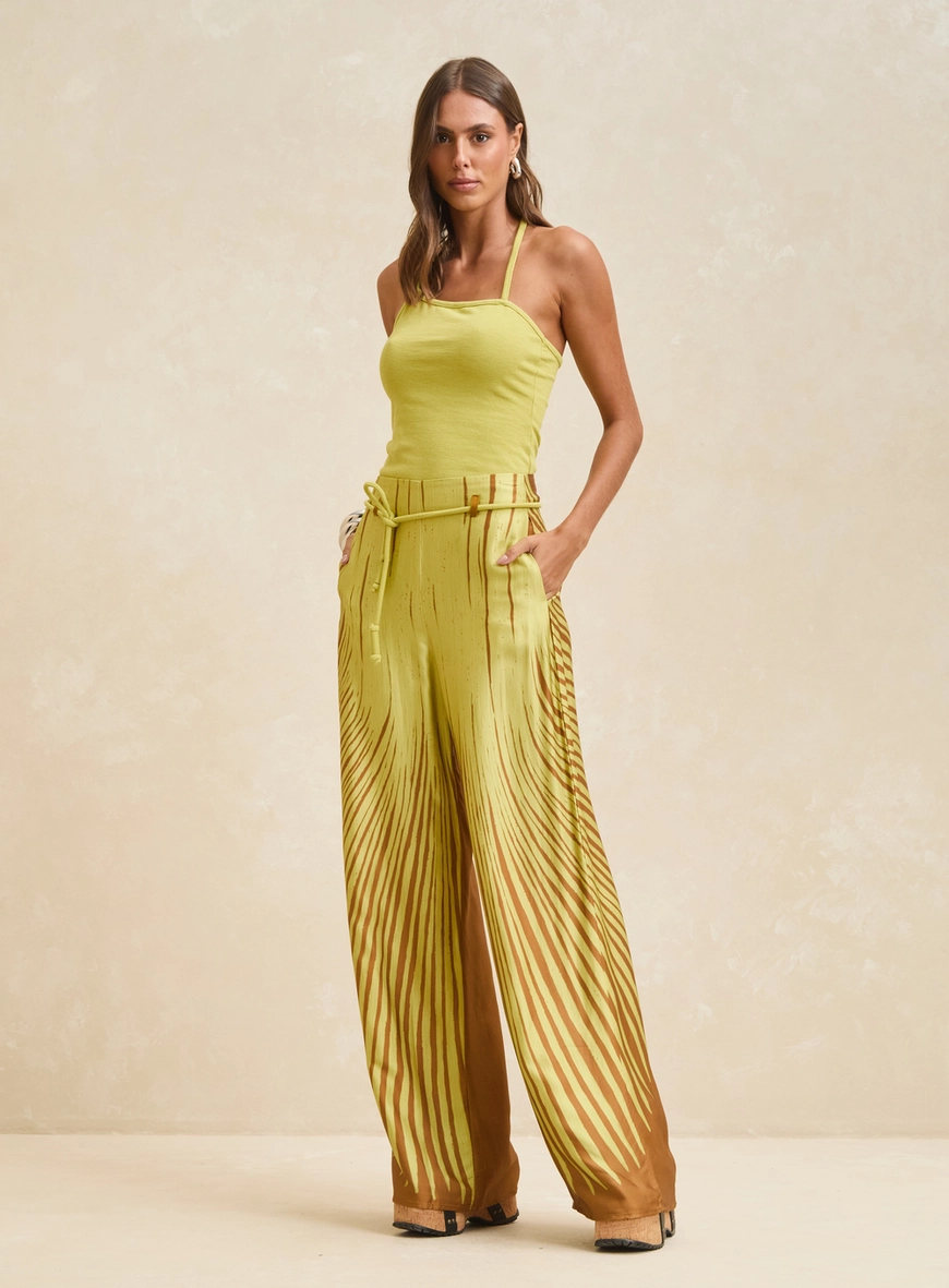 Calça Feminina Wide Leg - Selva Radiante Estampados 1