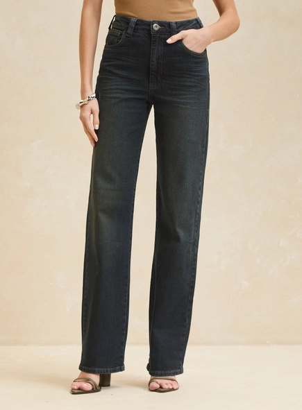 Calça Jeans Reta Cintura Alta - Bella Stretch