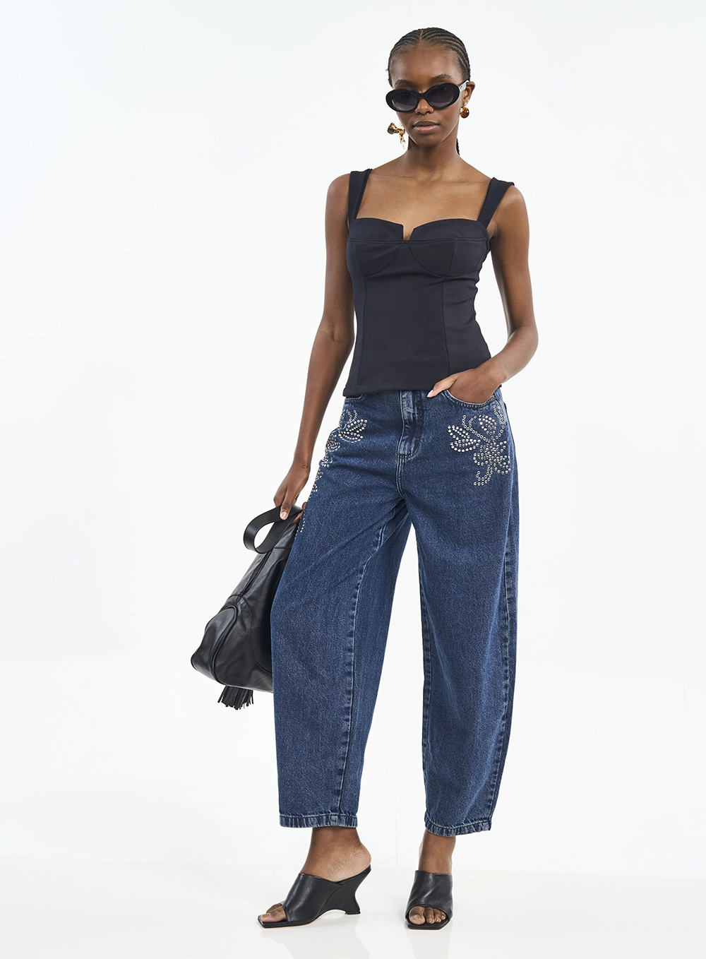 Blusa Slim Decote Reto Estruturado Preto