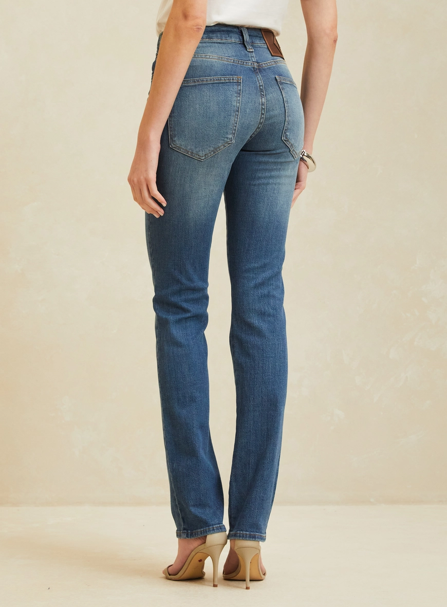 Calça Jeans Slim Reta Estonada - Marisa Índigo 2