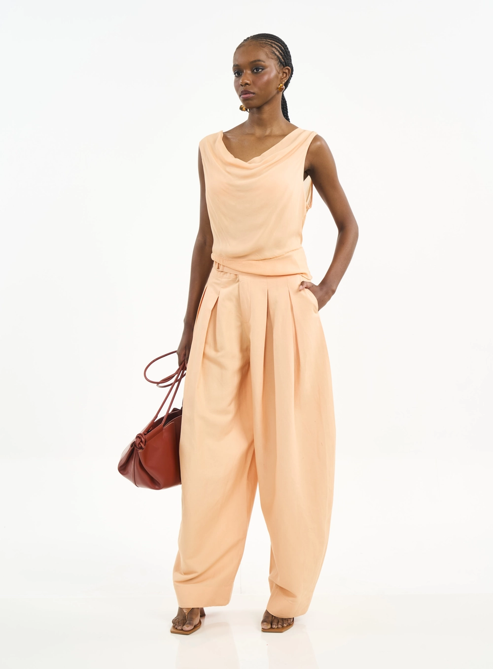 Blusa Gola Boba Com Amarração Laranja