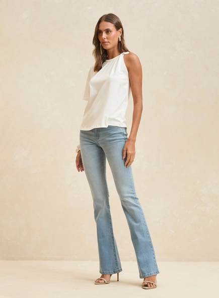 Calça Jeans Lavagem Clara - Marisa Boot Cut