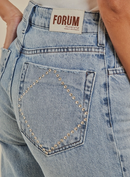 Calça Jeans Reta Cintura Alta Feminina - Diana