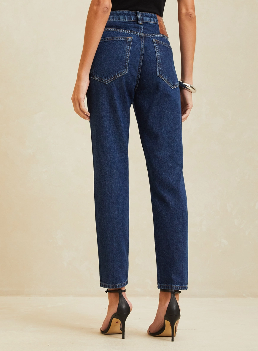 Calça Jeans Reta Cintura Alta Escura - Lola Índigo 2