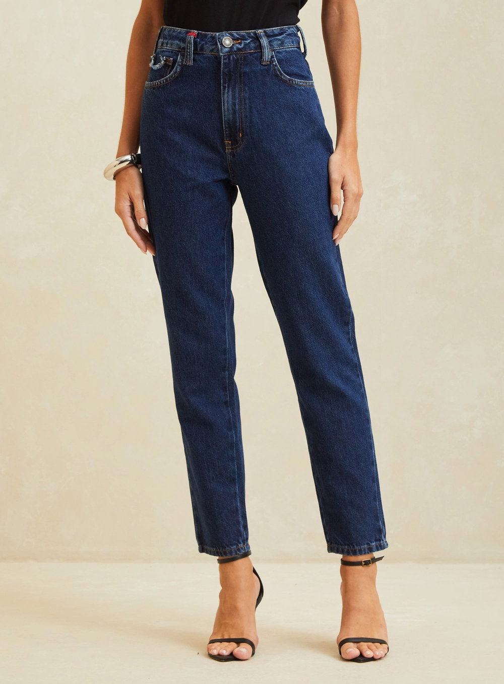 Calça Jeans Reta Cintura Alta Escura - Lola Índigo 3