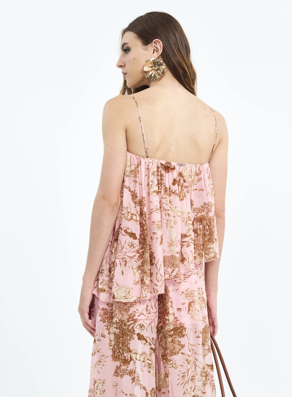 Blusa Com Estampa E Franzidos Estampados