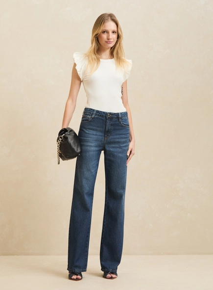 Calça Jeans Feminina - Raquel Wide Leg