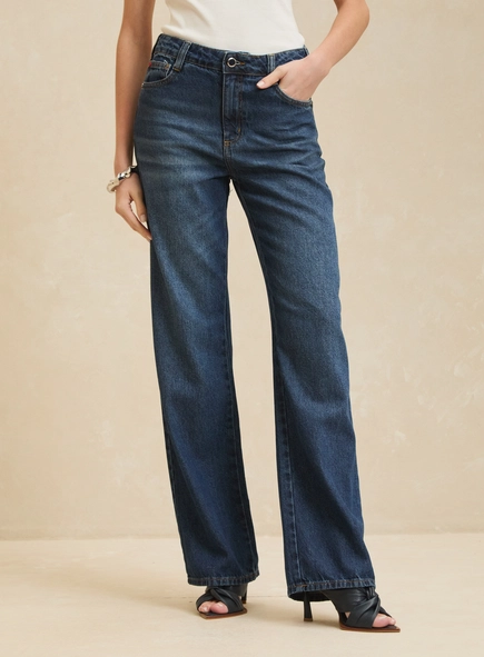 Calça Jeans Feminina - Raquel Wide Leg
