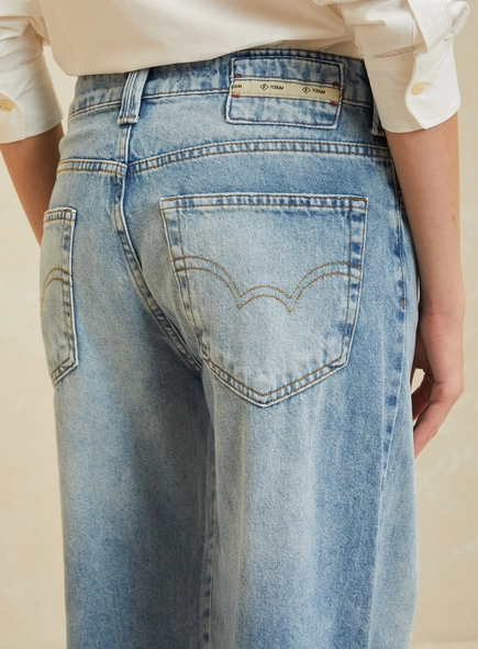 Calça Jeans Wide Leg Ampla Cintura Alta - Ayla