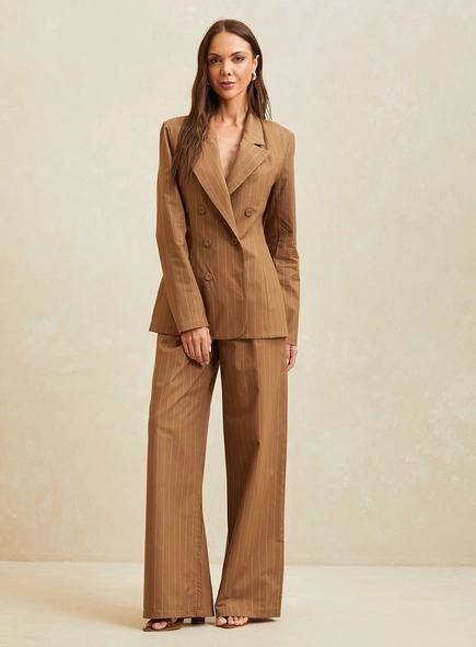 Calça Alfaiataria Wide Feminina Listrada