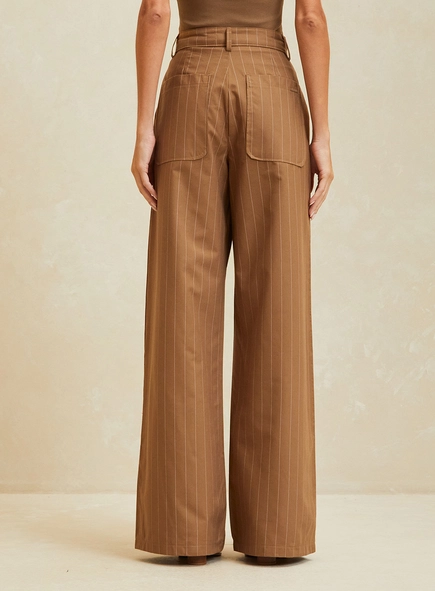 Calça Alfaiataria Wide Feminina Listrada