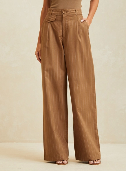 Calça Alfaiataria Wide Feminina Listrada