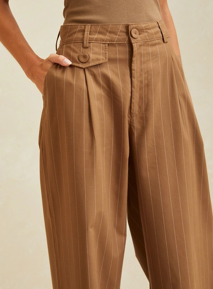 Calça Alfaiataria Wide Feminina Listrada