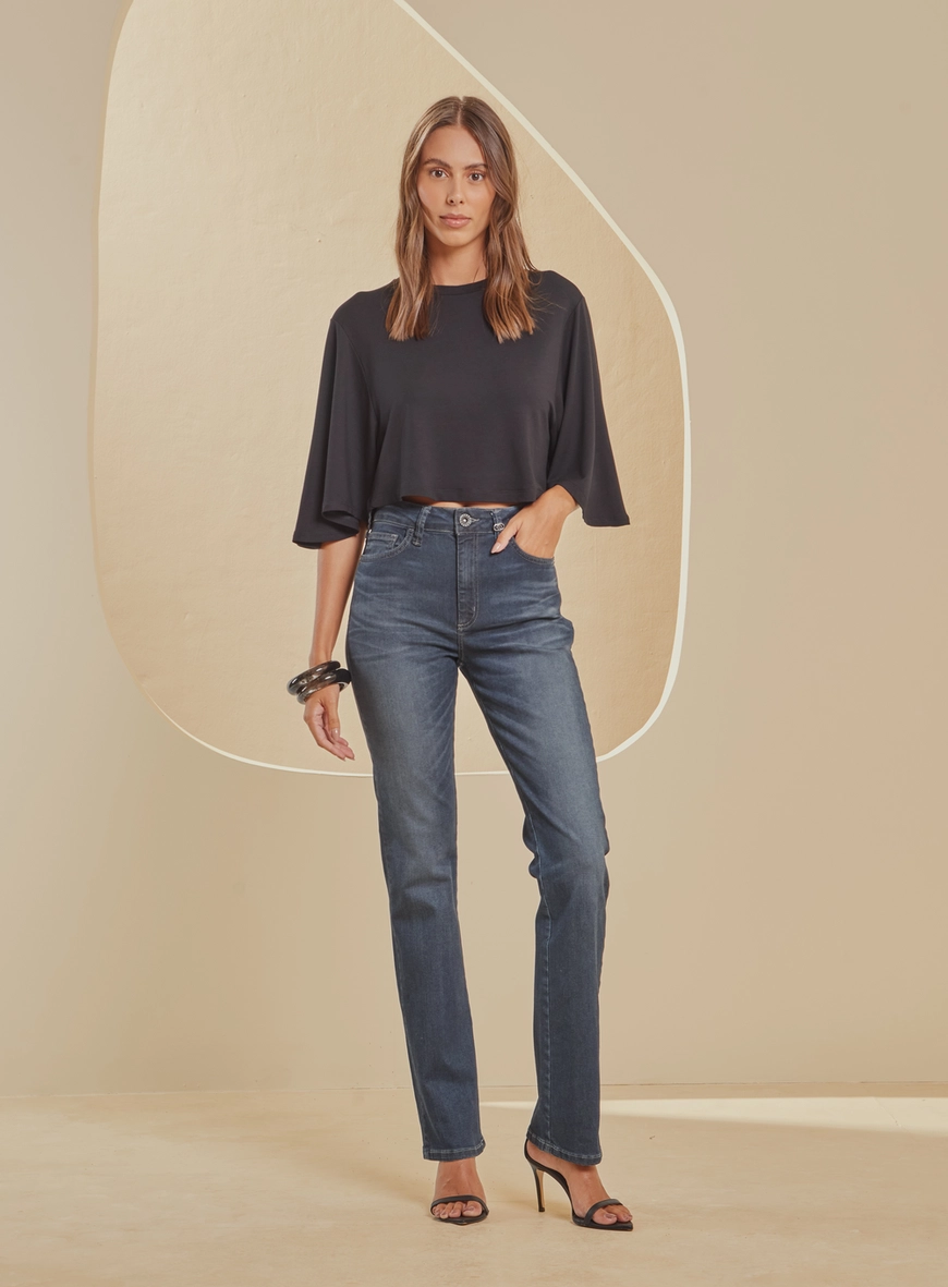 Calça Jeans Slim Lavagem Escura - Marisa Índigo 1