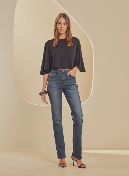 Calça Jeans Slim Lavagem Escura - Marisa