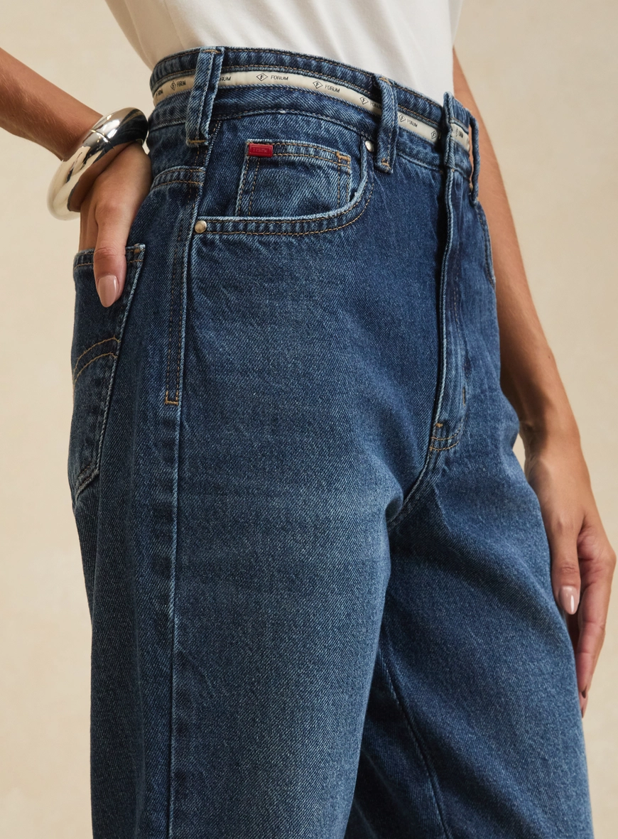 Calça Jeans Reta Cintura Alta Escura - Lola Índigo 4