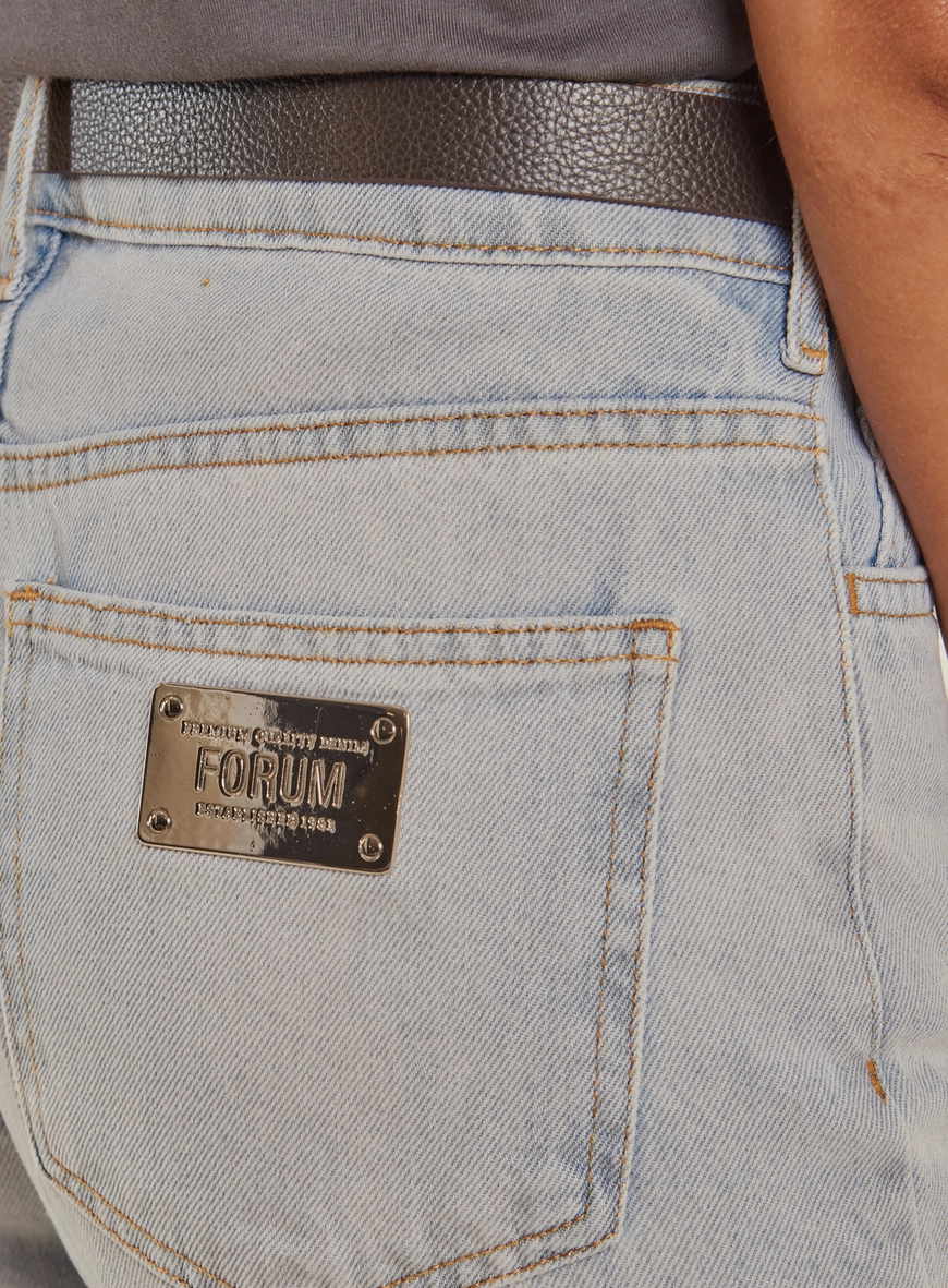 Calça Jeans Reta Ampla Feminina Delavê - Bella Índigo