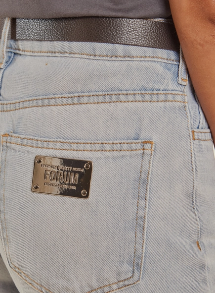 Calça Jeans Reta Ampla Feminina Delavê - Bella