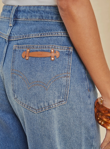 Calça Jeans Feminina Barrel Cropped