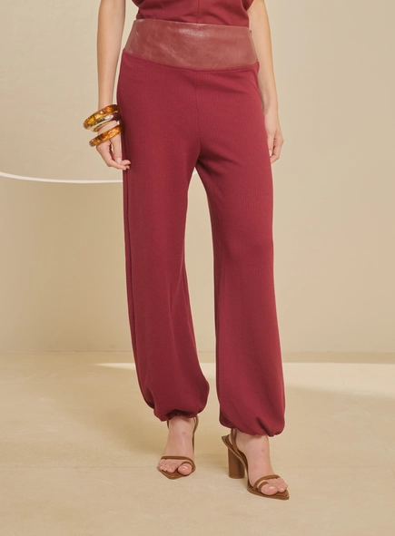 Calça Feminina Em Pu Cintura Alta - Aladin