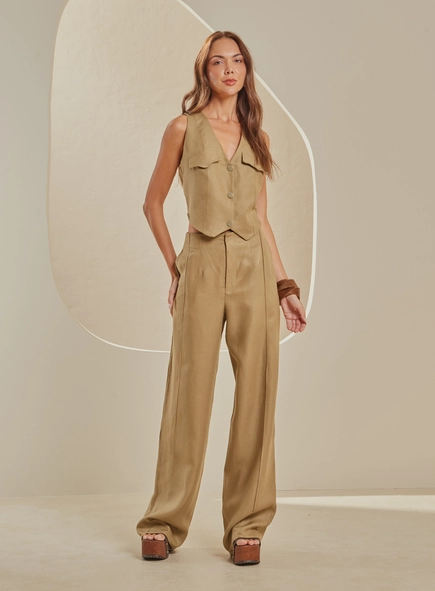 Calça Alfaiataria Ampla Texturizada