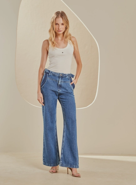 Calça Jeans New Cós Com Ajuste Cintura Alta