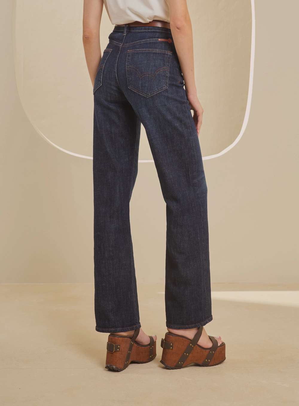 Calça Jeans Ajustada Com Cinto - Bella Stretch Índigo 2