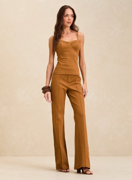 Calça Feminina Pantalona Cintura Alta
