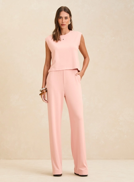 Calça Feminina Pantalona Cintura Alta