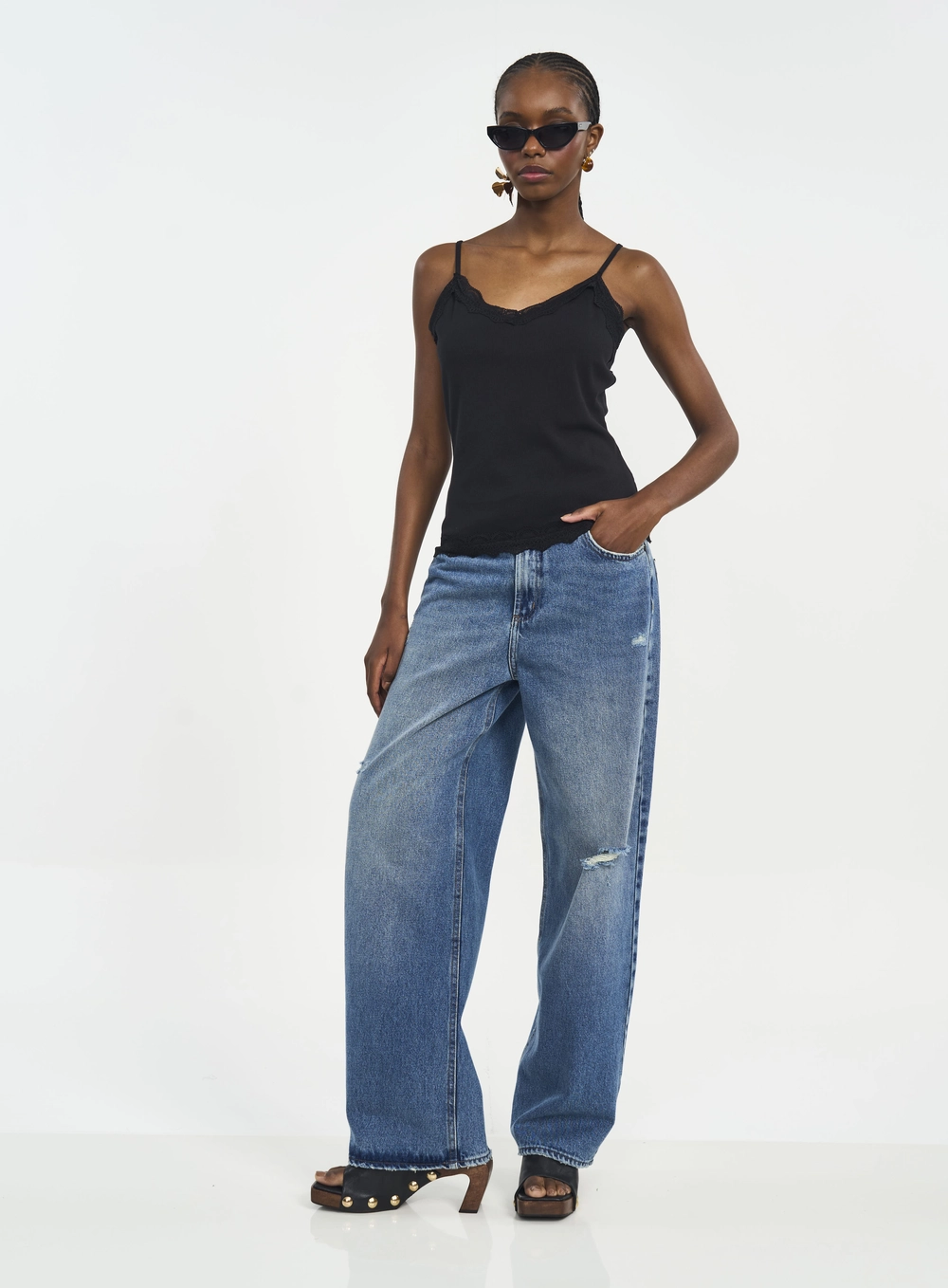 Regata Feminina Slim Relax Canelada Pack 2 Peças PRETO