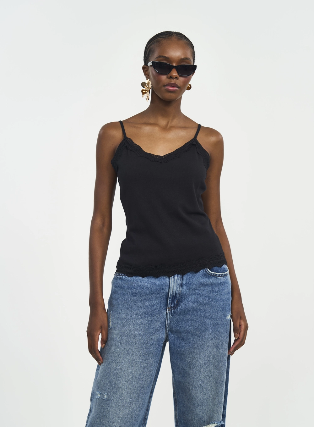 Regata Feminina Slim Relax Canelada Pack 2 Peças PRETO