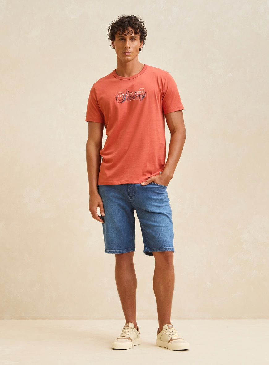 Bermuda Jeans Masculina - Paul Slim Índigo