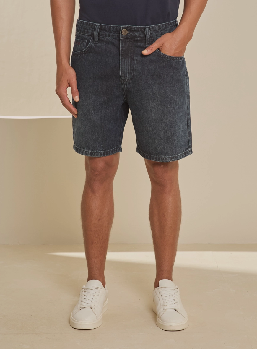Bermuda Jeans Masculina Estonada - Dom Índigo 3