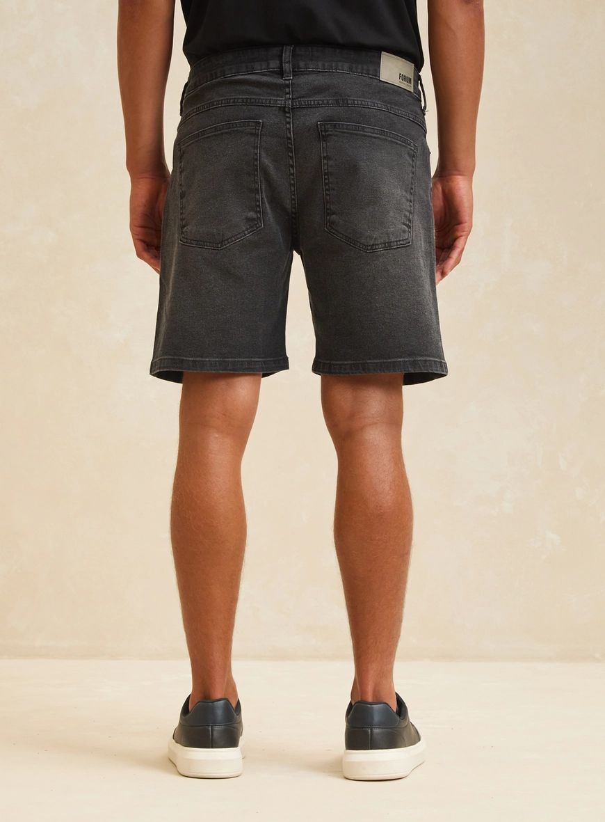 Bermuda Jeans Estonada Masculina - Dom Indigo Preto 2