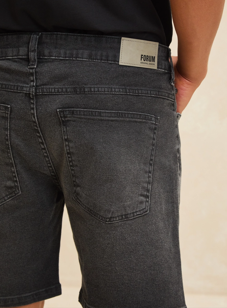 Bermuda Jeans Estonada Masculina - Dom Indigo Preto 4