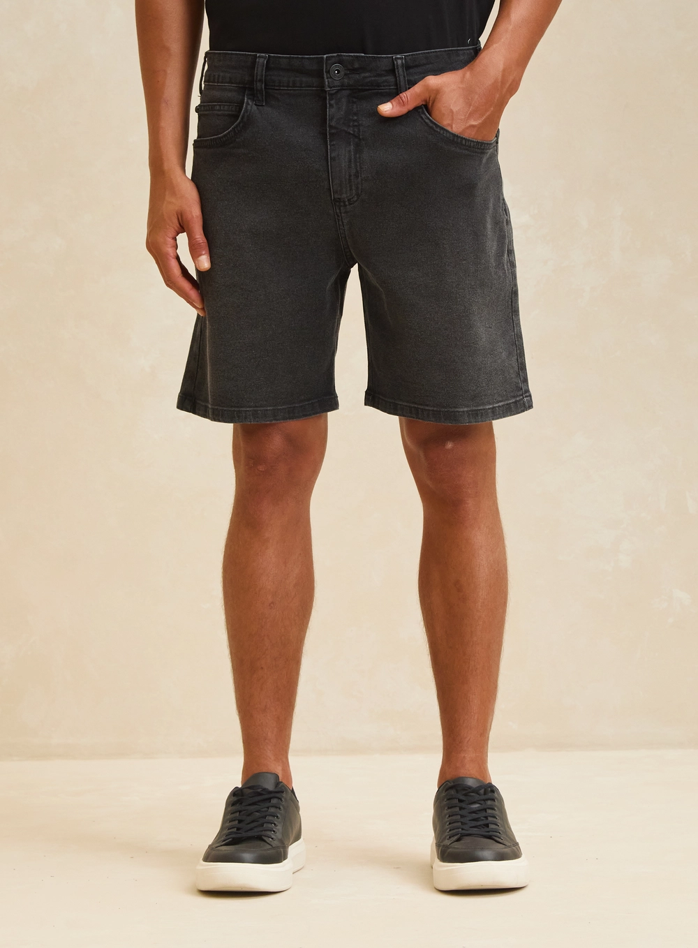 Bermuda Jeans Estonada Masculina - Dom Indigo Preto 3