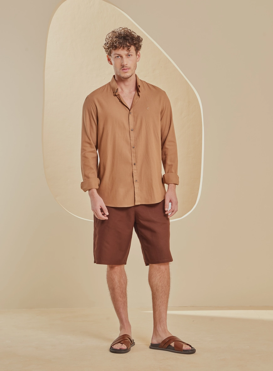 Bermuda Alfaiataria Masculina St Barths Marrom 1