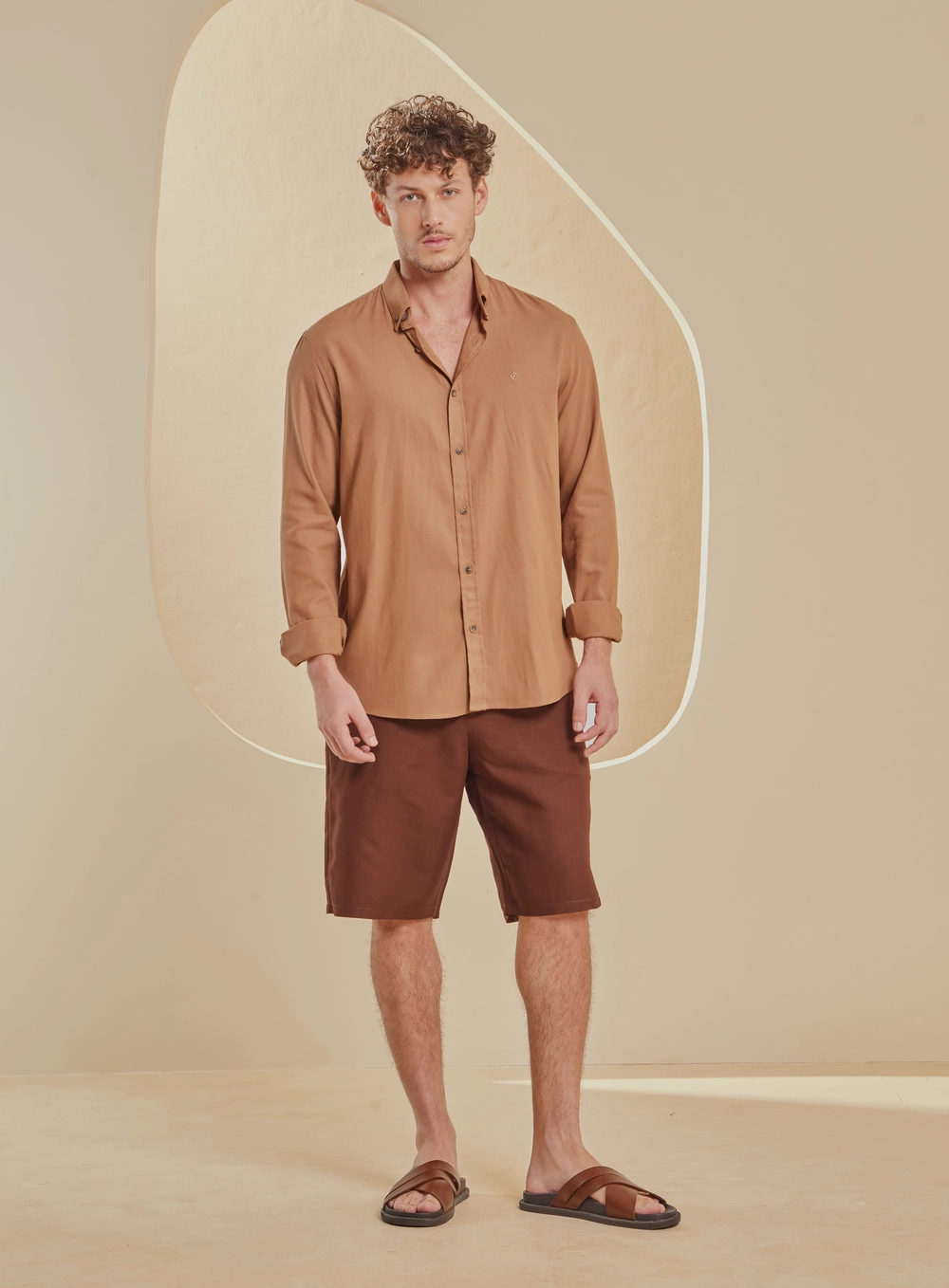 Bermuda Alfaiataria Masculina St Barths Marrom 1