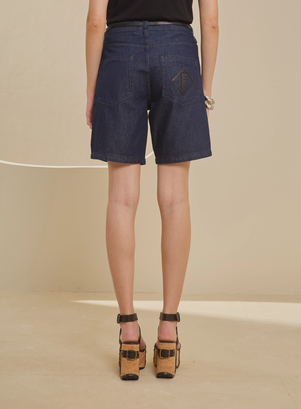 Bermuda Jeans Feminina Com Cinto - Raquel Índigo 2