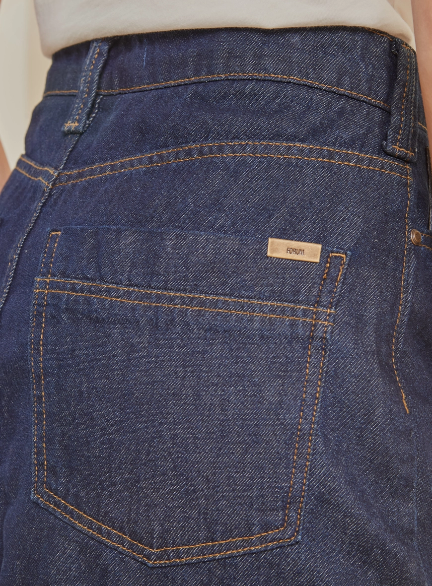 Saia Jeans Mini Ajustado Cintura Média Índigo 4