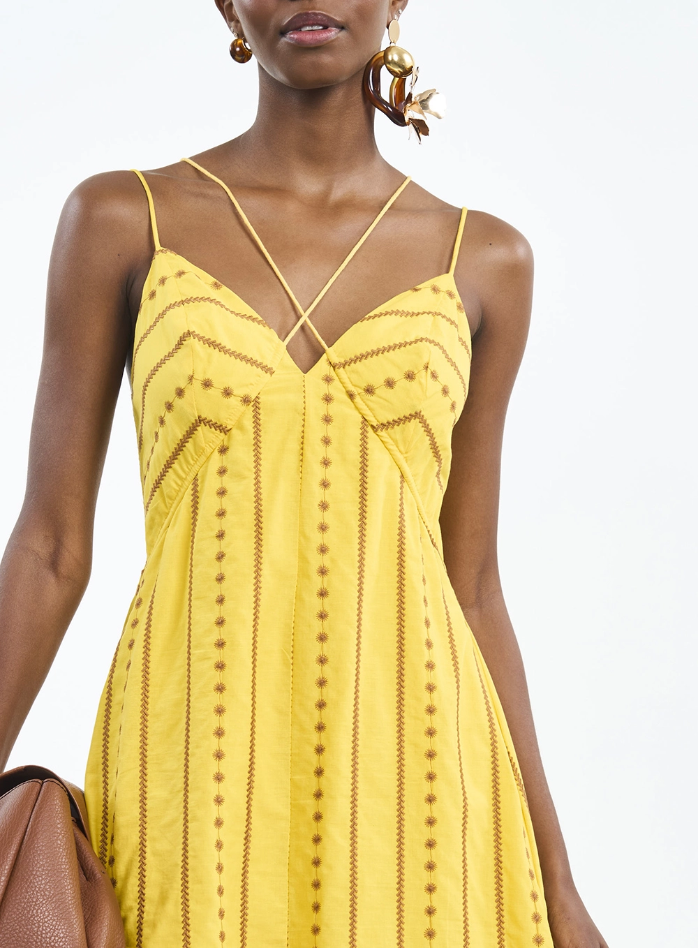 Vestido Midi Com Estampa E Amarração Estampados