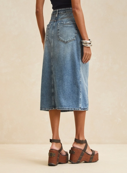 Saia Jeans Midi