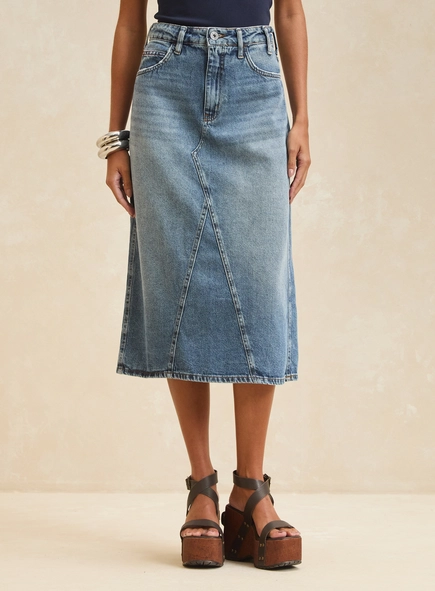 Saia Jeans Midi