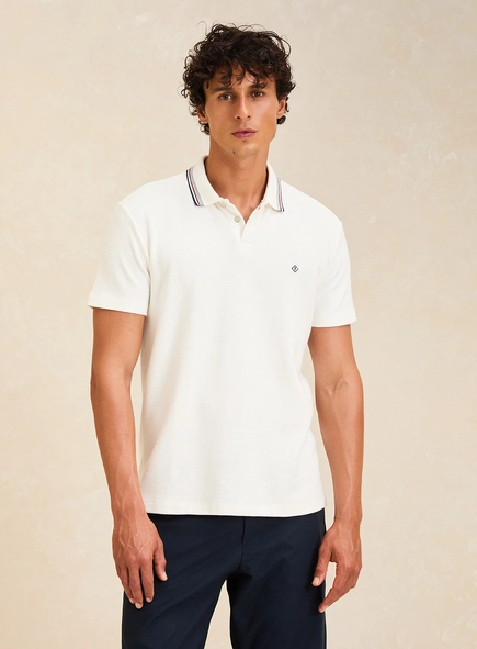 Polo Masculina Muscle Em Malha Texturizada