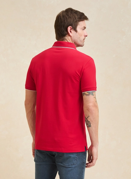 Polo Masculina Muscle Jacquard Com Frisos